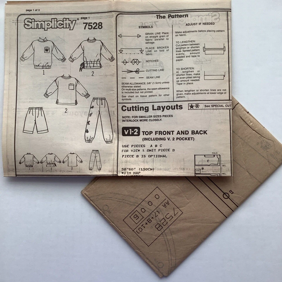 Simplicity 7528 Sewing Pattern Unisex Shirts Pants Shorts Size 7-10 UNCUT - Image 4 of 4
