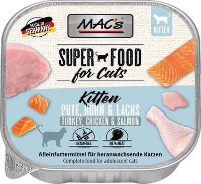 MAC's Cat Kitten Pute, Huhn & Lachs 85gx16