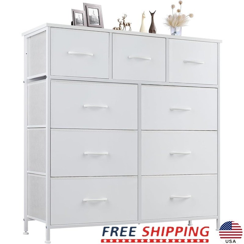 Dresser for Bedroom Storage Organizer with 9 Drawers Chest of Drawers Closet-image