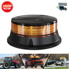 Amber Led Beacon Strobe Warning Light 12-24v Roof Top Truck Tractor Snow Plow