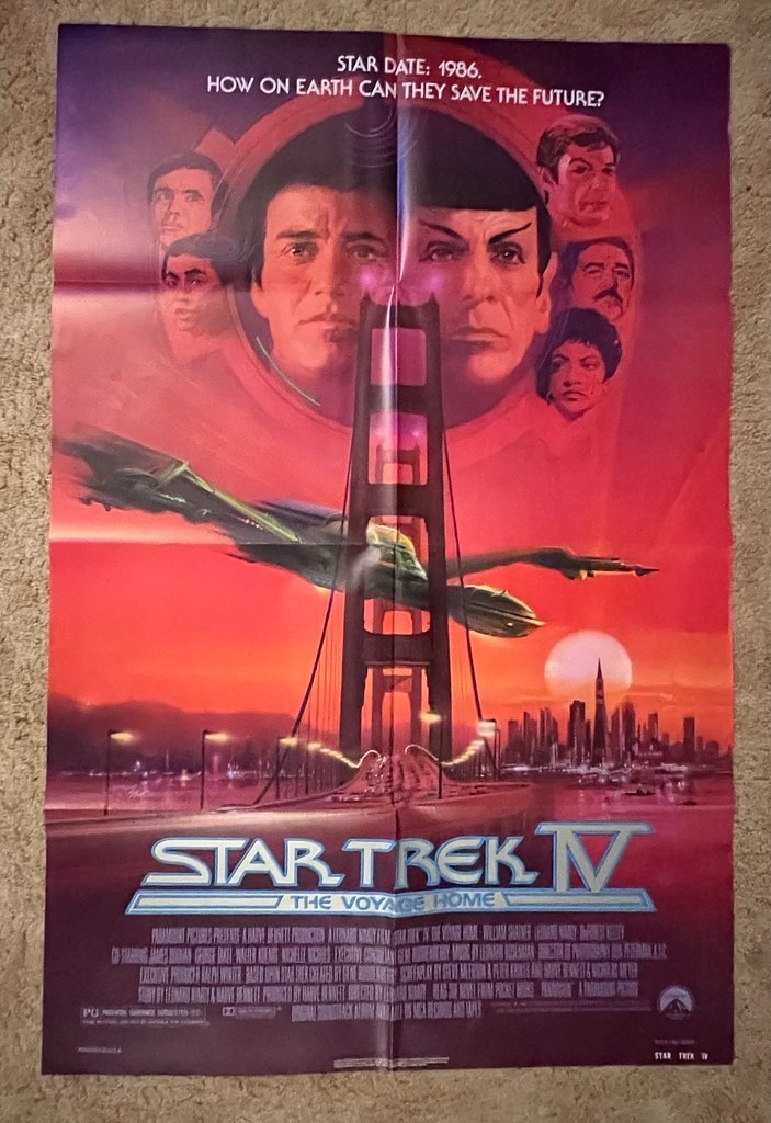 Star Trek IV: The Voyage Home 1986 Movie Poster 27x41 Nimoy Shatner Kelley