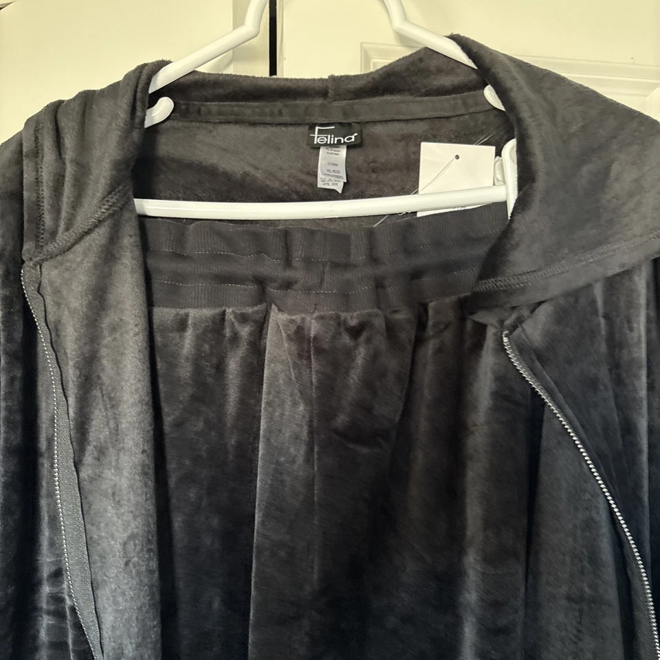 Felina Mujer Sudadera con Capucha Jogger 2 Piezas Terciopelo Chándal Suave Calce Relajado, XL ¡Nuevo!! Foto 2 de 4