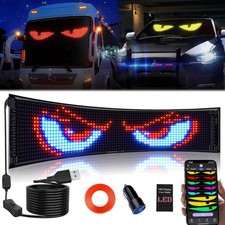 Huge Bright Devil Eyes LED Light for Car 23''x5'' Flexible Digital Scrolling ...