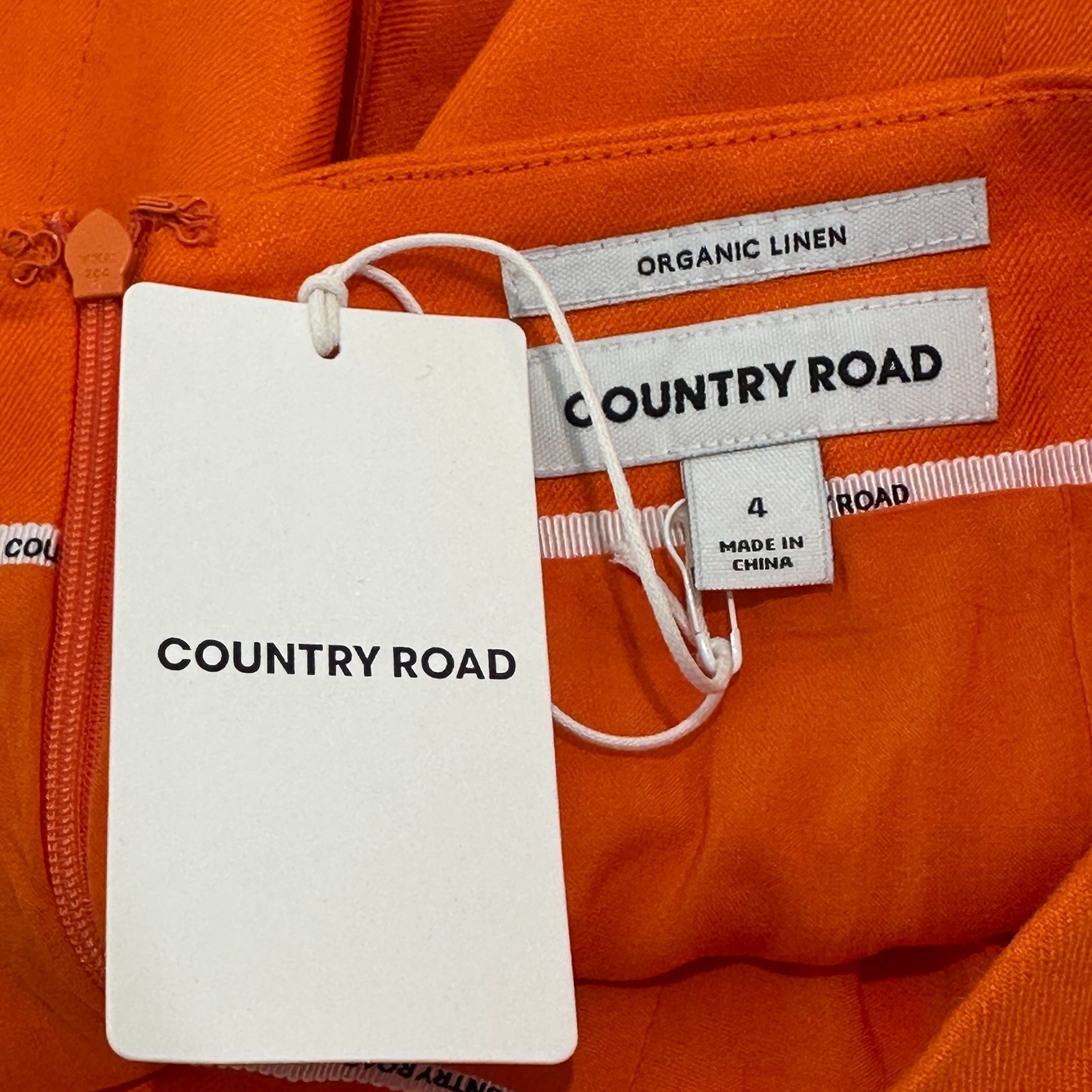 Country Road Shorts Women AU 4 (26 in Waist) Orange High Rise Lined NEW image 3