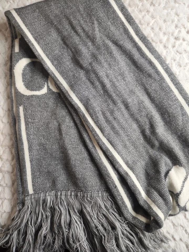 Cachecol de malha Columbia marca adulto cinza branco tamanho padrão casual conforto logotipo - Imagem 3 de 3