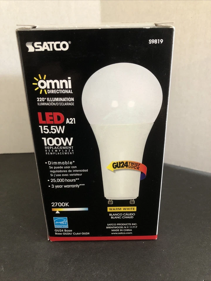 Satco S9819 Omnidirectional Dimmable LED A21 15.5W 100w Replacement Warm White - Image 3 of 4