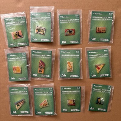 Complete Set of 12 Star Tribune/Cub Minnesota State Fair Commemorative Pins- NIP