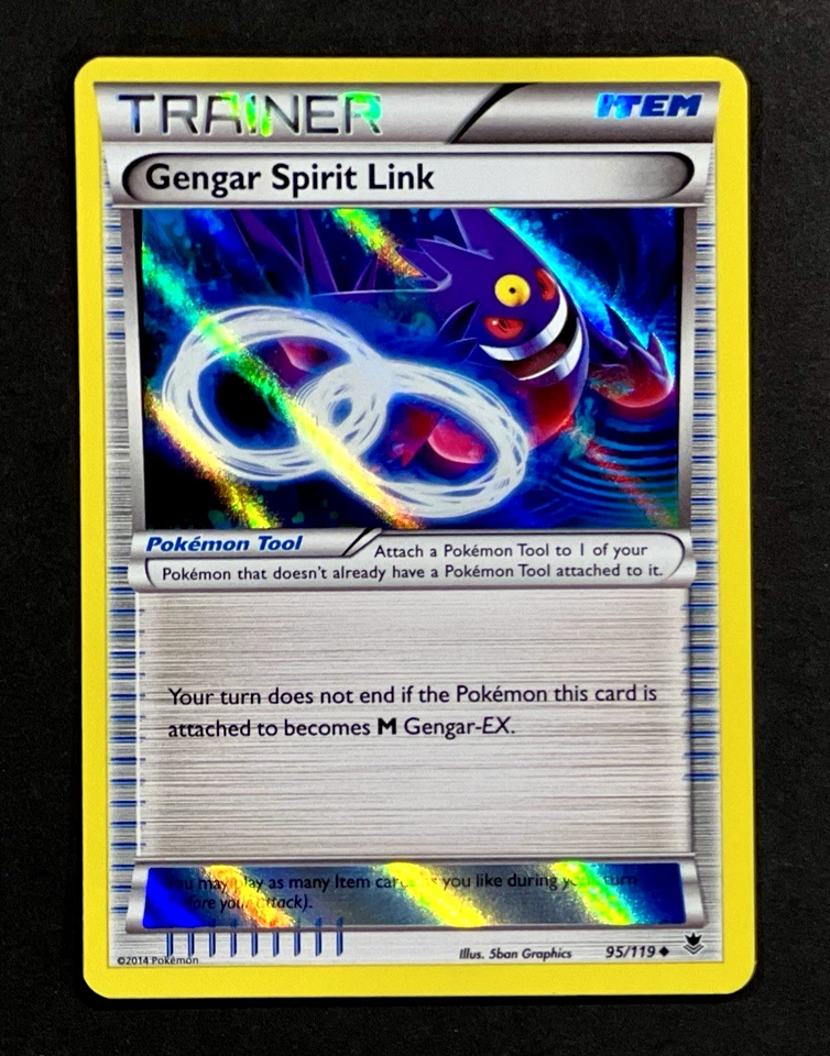 2014 Pokemon GENGAR SPIRIT LINK Phantom Forces REVERSE HOLO Foil XY Card 95/119 - Image 3 of 4