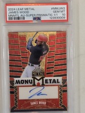2024 Leaf Metal JAMES WOOD MonuMetal RC Auto Super Prismatic Gold 1/1 PSA 10 GEM