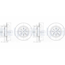 2x DELPHI BREMSSCHEIBEN 264mm VOLL HINTEN passend für ABARTH GRANDE PUNTO FIAT