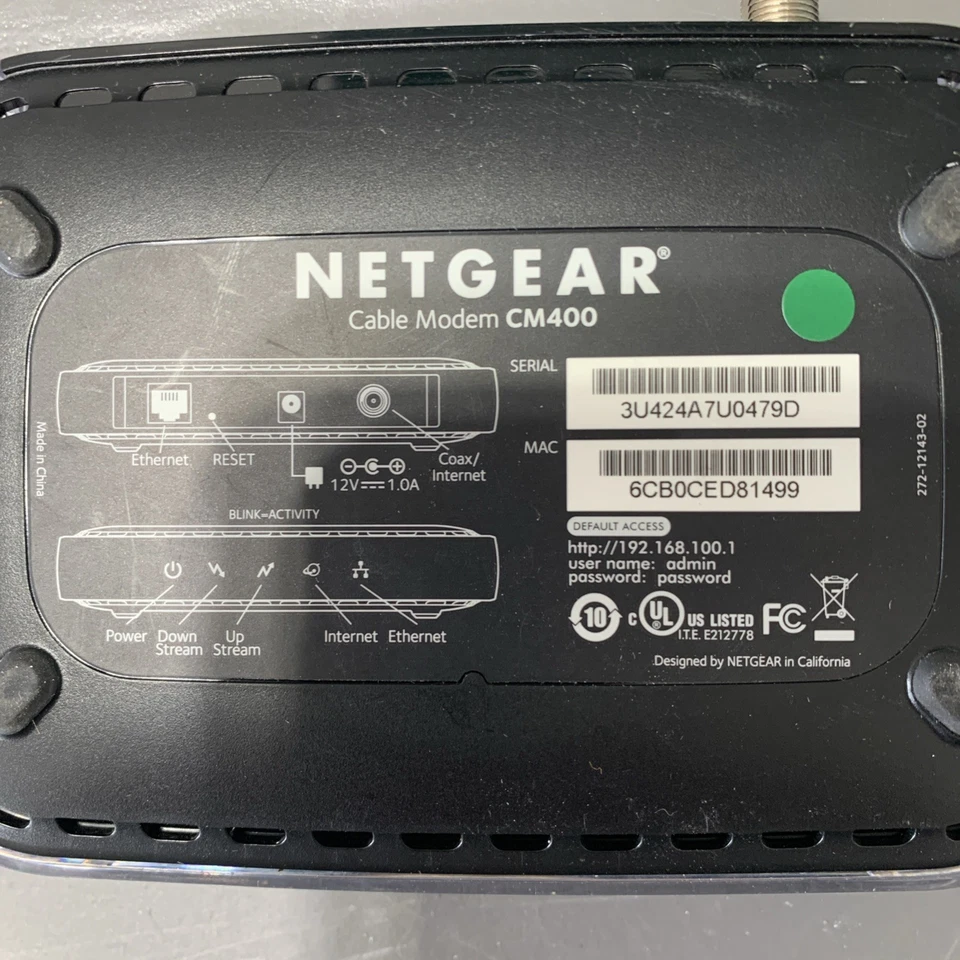 NETGEAR CM400 (Up To 340Mbps) High Speed Cable Modem - Image 3 of 4