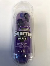 JVC Gumy Plus Violet Inner Ear Headphones Noise Isolation Comfortable Fit HAFX5V