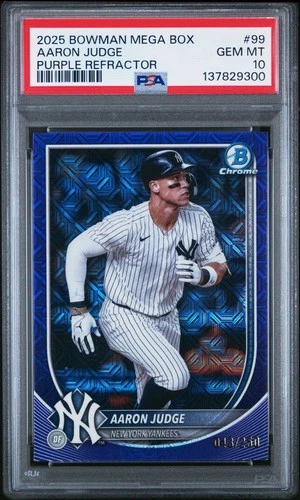 2025 Bowman Chrome Mega Aaron Judge Purple Mojo Refractor /250 #99 PSA 10 Gem