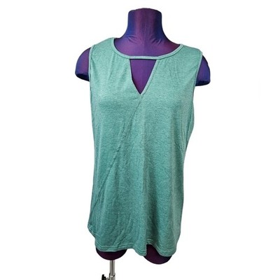 NWT Poetsky Aqua Keyhole Sleeveless Top Size Large Women's