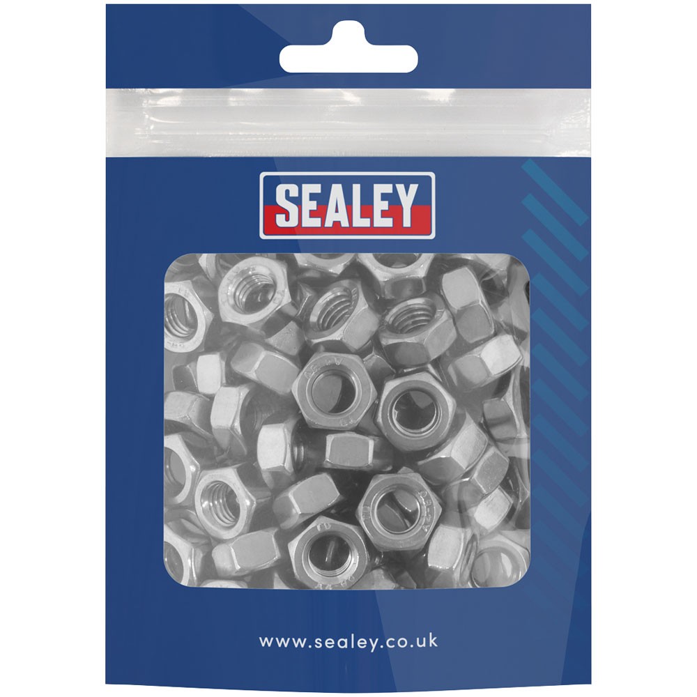 Sealey Stainless Steel Full Nut M8 x 1.25 pitch, DIN 934 - Pack of 100