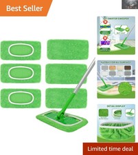 Universal Fit Mop Pads - Machine-Washable Microfiber 6-Pack for Easy Cleaning