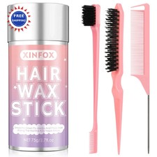 Hair Wax Stick Slick Back Styling Tool Set Brush Flyaways Tail Comb Edge Women