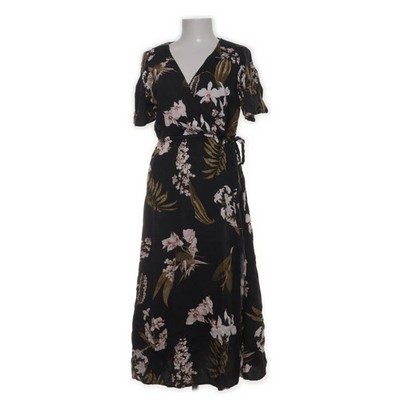 Minkpink, Wickelkleid, Größe: M, Schwarz/Mehrfarbig, Blumen, Damen #99e