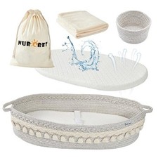 Baby Changing Basket, Foldable Portable Changing Pad, Moses Basket Off-white