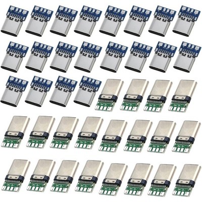 Micro USB C Stecker Buchse 24 Pins Löten USB 3.1 Typ C Breakout Board Kabelad...