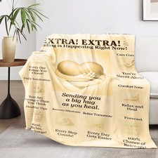Get Well Soon Blanket - Healing Blanket for Women  Men, Inspirational Hug Th...