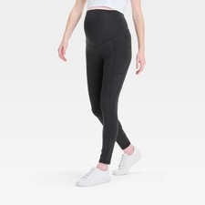 Over Belly High-Rise Performance Pocket Active Maternity Leggings - Black M - Is