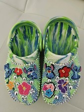 STITCH HANDMADE CROCS FOR LITTLE GIRLS SIZE 13 NEW.