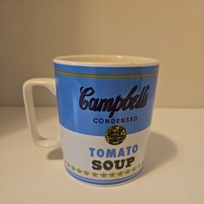 Signed Andy Warhol Campbells Soup Mug Andy Warhol Blue Tomato Soup Mug 16 oz