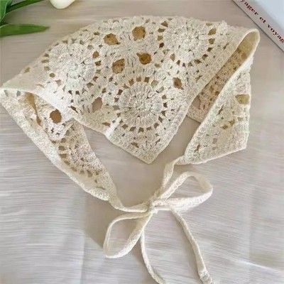 Crochet Head Scarf Bandana Headband Hair Scarf for Women Girls Knitted Boho