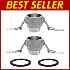 2 Pack 4" Cam and Groove Hose Fittings with Gaskets