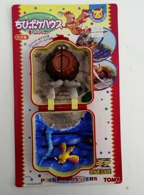 TOMY Pokemon Chibi Poke Haus Feuerinsel Spielset Vintage Spielzeug Figur