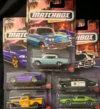 🔥New 2025 Matchbox Local Cruisers-''58 Impala,2019 Ford Mustang+More Set Of 5🔥