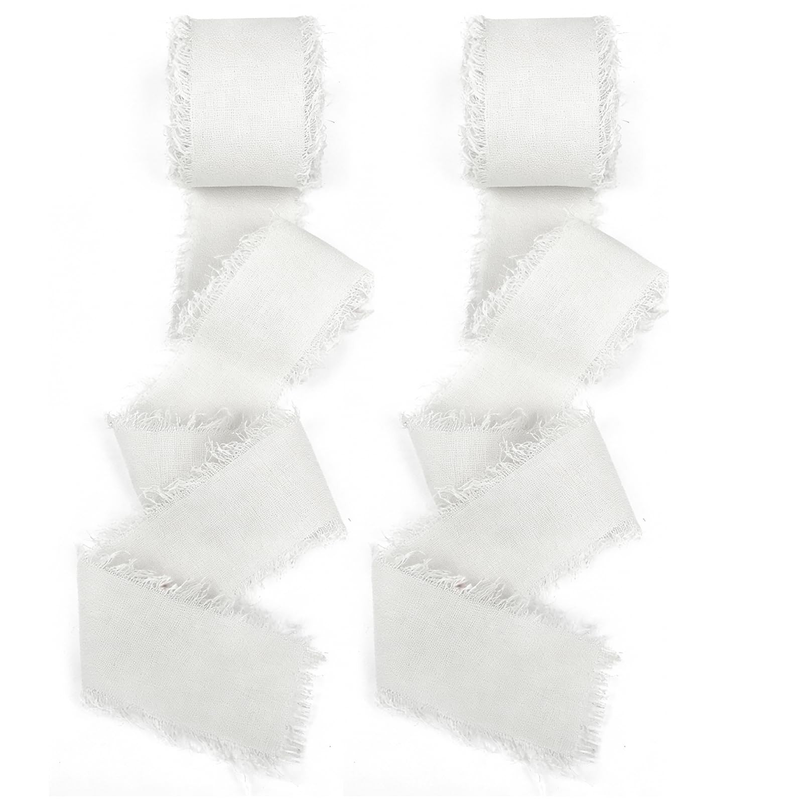 Ruban blanc mousseline soie 2,5 cm fait main pour bouquet mariée