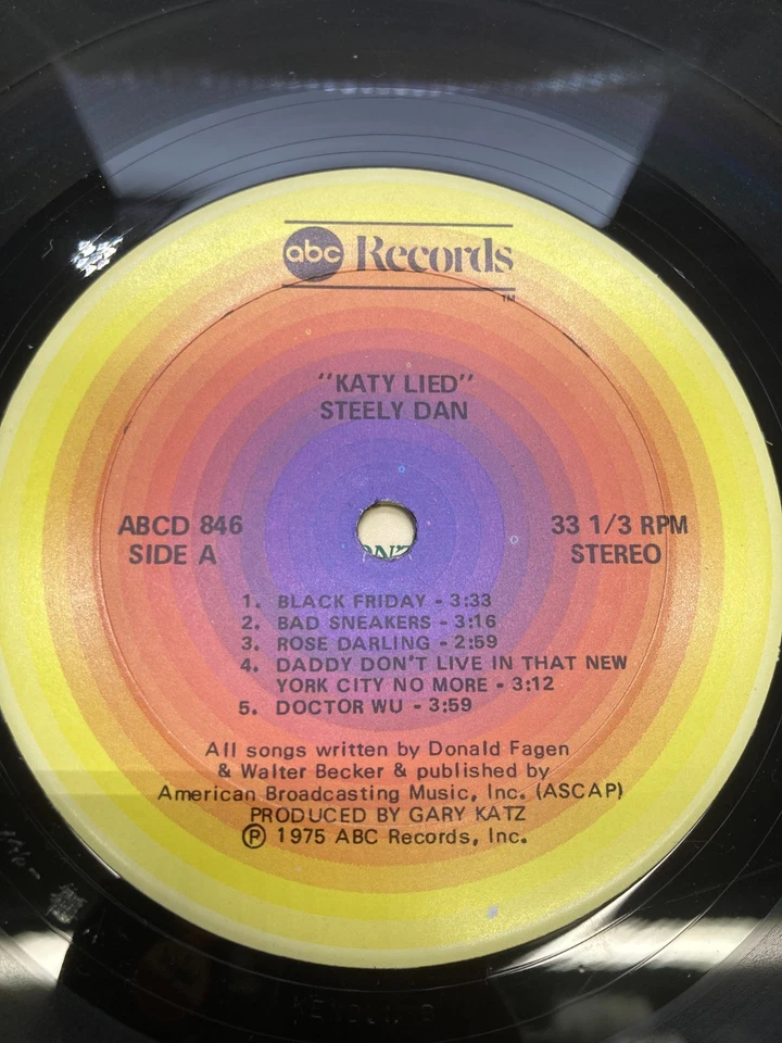 Steely Dan Katy Lied Vintage Vinyl LP 1975 ABC Record ABCD-846 - Image 2 of 4