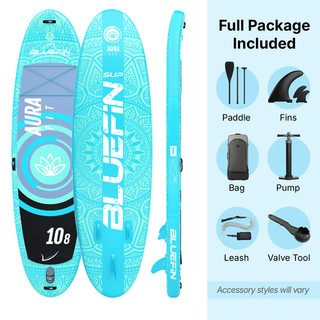Bluefin SUP 10′8″ Aura FIT Stand Up Paddle Board Kit 6" Fitness & Yoga Ex Demo
