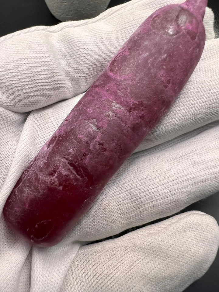 Lab Grown Red Chatham Corundum Half Boul Rough 43 grams - Image 3 of 4