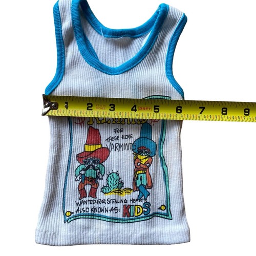 Camiseta sin mangas vintage para niños bebés niños pequeños sin etiqueta de talla ver medidas - Imagen 2 de 3