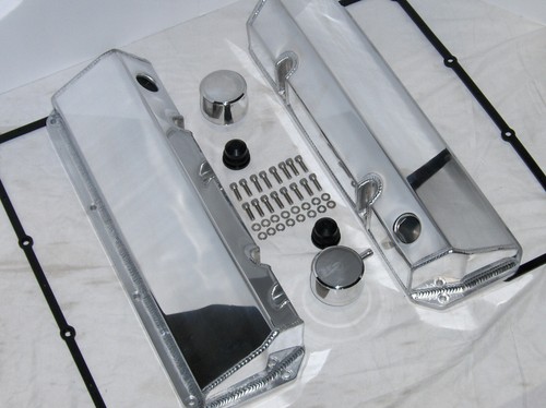 Cubiertas de válvula de aluminio fabricadas 71-82 para Ford 351C 351M 400M + respiradores y juntas - Imagen 2 de 12