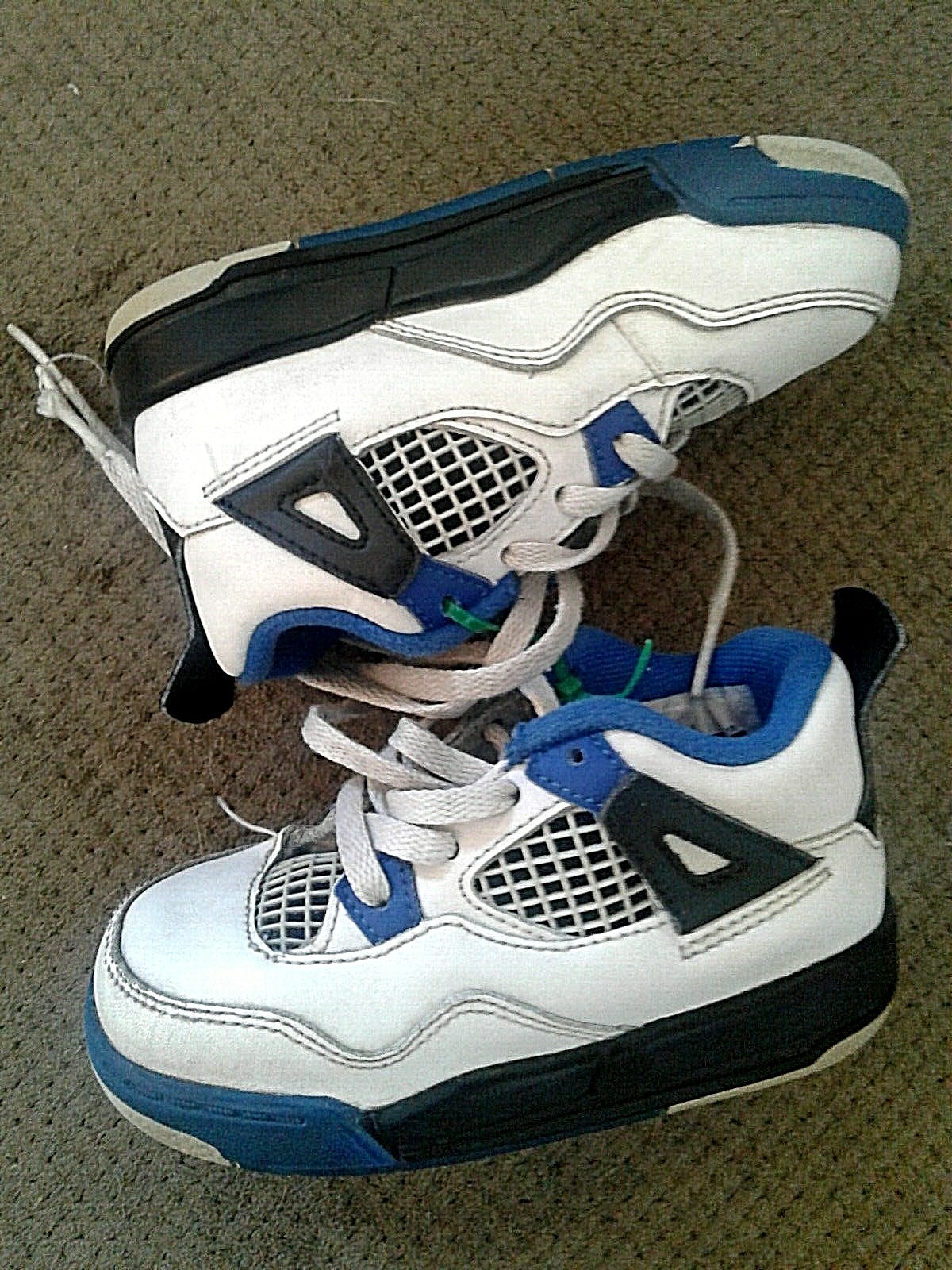 AIR JORDAN 4 RETRO “MOTORSPORT” WHITE/BLACK/ROYAL-BLUE (TD) (308500-117)  SIZE 7C | eBay