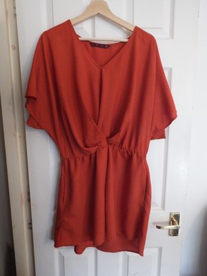 zara burnt orange dress