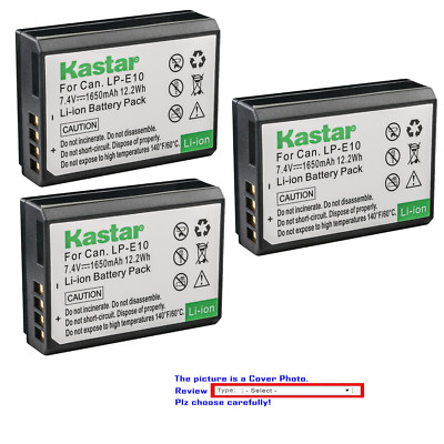 Kastar Replacement Battery for Canon LP-E10 LC-E10 Canon EOS 2000D 3000D Camera