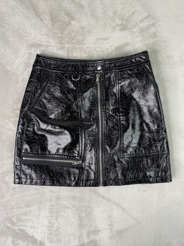 Forever 21 Contemporary Faux Leather Zip front Mini Skirt Black Women’s Small - Picture 9 of 9