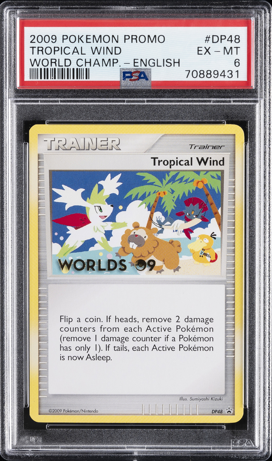 2009 POKEMON WORLD CHAMPIONSHIPS PROMO #DP48 TROPICAL WIND PSA 6