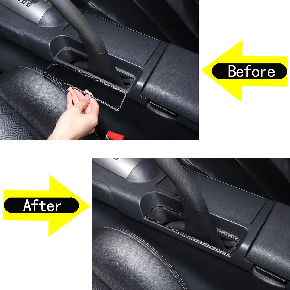 Adhesivo inferior freno de mano de fibra de carbono para Mitsubishi ECLIPSE 2006-2011 Foto 3 de 4