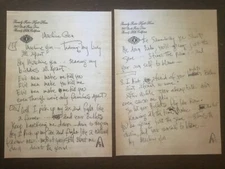 1970 HAND WRITTEN DRAFTS BY JIMI HENDRIX OF ‘MACHINE GUN’ SONG *(Reproduction)*