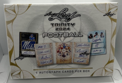 2024 Leaf Trinity Football Factory Sealed Hobby Box 6 Auto Cards Per Box NFL