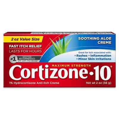 Cortizone10 MAXIMUM STRENGTH ITCH RELIEF CREME Calming Aloe Vera PSORIASIS  2oz. | eBay