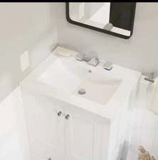 Swiss Madison Well Made Forever SM-VT324-3 Ceramic Vanity Top Sink 24 with Three