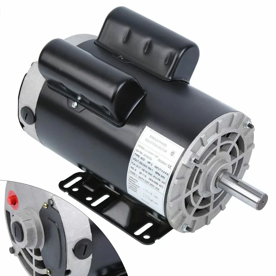 5 HP 3450 RPM Air Compressor 60 Hz Electric Motor 208-230 V Century 7/8'' Shaft - Image 4 of 4