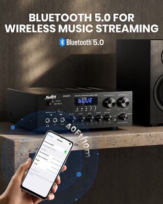 Moukey MAMP1 400W Audio Power Amplifier 2 Channel Amp Stereo